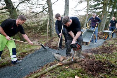 700 ton granit er blevet brugt til sporene indtil videre. ?foto: flemming hansen
