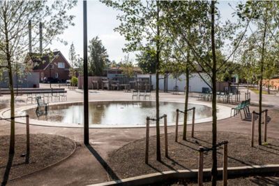 Mødestedet er en af resultaterne ved byrenoveringen i Bording. ?Privatfoto