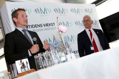 Holstebro-borgmester H.C. Østerby (S) er formand for Business Region Midtvest, der havde finansminister Kristian Jensen (V) som gæstetaler ved Kick Off-mødet forleden. ?Foto: Henrik Ole Jensen