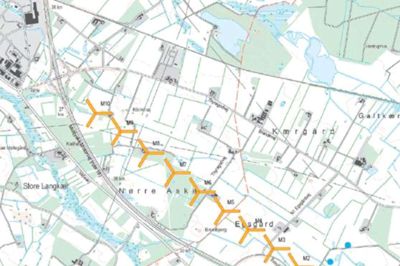 Det tværkommunale vindmølleprojekt langs Den Midtjyske Motorvej ser således ud. ?Illustration: Ikast-Brande Kommune