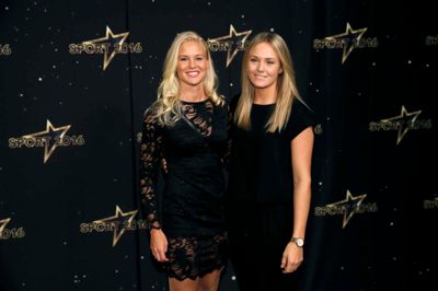 Pernille Harder havde sin svenske kæreste Magdalena Eriksson med til årets sportsgalla i Herning. Nu risikerer parret at skulle stå direkte overfor hinanden i en EM-kvartfinale. Foto: Flemming Hansen