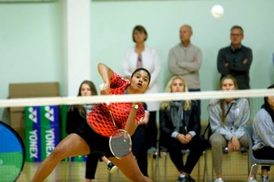 IFS' nye brasilianske profil, Lohaynny Vicente, vandt sin damesinglekamp i sin første optræden for Ikast. Senere fulgte et nederlag i damedoublen med Janne Kornum. Foto: Flemming Hansen