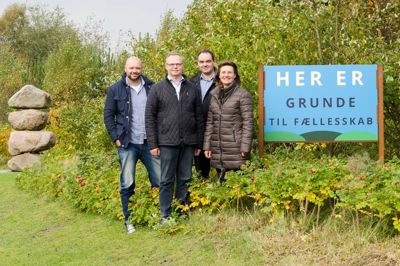 Fra Venstre Patrick Halvorson lokalrådet,Gert Bækgård Venstre, Lars Mikkelsen Isenvad og omegens Borgerforening og Annette Mosegård