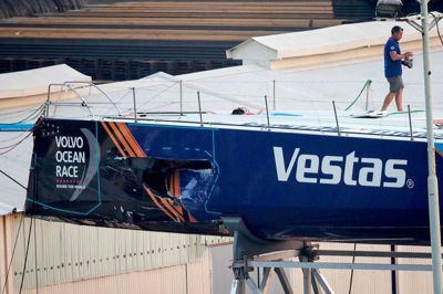 Scanpix/Vivek Prakash. Vestas 11th Hour Racing har været involveret i et uheld med en lokal fiskerbåd på den fjerde etape af Volvo Ocean Race, bekræfter pressechef i Vestas Anders Riis.