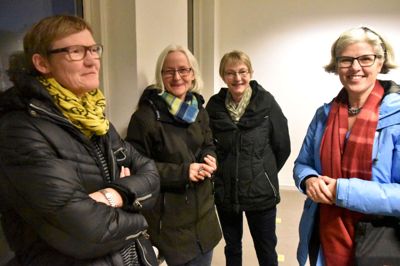 Fire af de aktive kvinder i Snorlige, der ser posthuset som en fantastisk mulighed for at formidle en vigtig kulturarv. Fra venstre Joan Lauridsen, Vibeke Birk, Betty Østergaard og Lotte Lassesen. ?Foto: Steen Hebsgaard