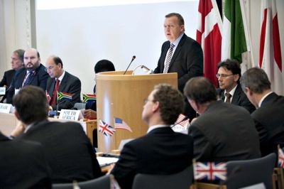 Scanpix/Casper Christoffersen. Statsminister Lars Løkke Rasmussen (V) vil åbne et dansk kulturinstitut i Indiens hovedstad, New Delhi. Det oplyser Løkke ved sit møde i Stockholm med den indiske premierminister Narendra Modi. Her ses han ved klimatopmødet i 2009 i København.