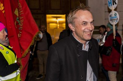 Michael Ziegler, topforhandler for de kommunale arbejdsgivere, meddelte onsdag aften, at han var forsigtigt optimistisk omkring forhandlingerne. Foto: Scanpix/Martin Sylvest