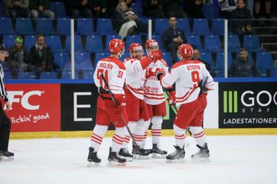 Danmark gjorde sig VM-klar med en fin præstation mod USA's verdensstjerner i Kvik Hockey Arena i Herning tirsdag aften. foto: henrik ole jensen