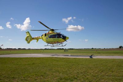 Den nærmeste akutlægehelikopter er i dag i Skive, men hvis Danske Regioners anbefaling bliver fulgt, vil den blive flyttet til Herning. ?Foto: Anna Marin/Region Midtjylland