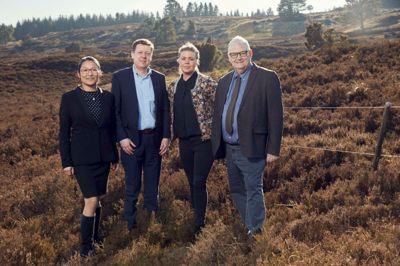 Midtadvokaterne i Ikast har åbnet for gratis retshjælp i både Brande og Ikast. Charlotte Krarup (t.v.), Martin Plum Juul, Loa Nedergaard Olsen og Jakob Fastrup (t.h.). ?FOTO: PR-FOTO