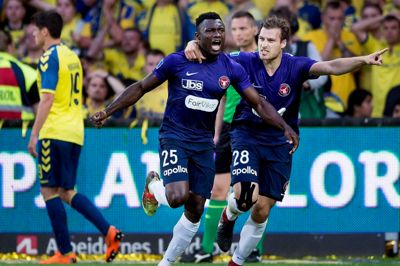 FC Midtjyllands Bubacarr Sanneh har virkelig været guld værd ved dødbolde i dette forår. Foto: Liselotte Sabroe/Scanpix 2018