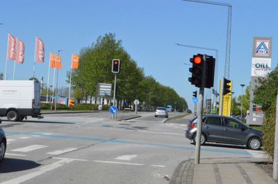 Strækningen fra Jens Holdgaards Vej til Bøgildvej i Ikast er udpeget som en sort plet. ?Foto: Flemming Thulstrup