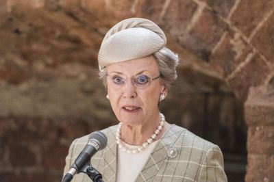 Scanpix/Michael Drost-hansen. Prinsesse Benedikte, der her ses ved åbningen af jubilæumsudstillingen Magtens Smykker på Koldinghus lørdag den 5. maj 2018, mener, at kronprinsen har arvet nogle af sine egenskaber fra sin morfar, Frederik IX. (Foto: Michael Drost-Hansen/Ritzau Scanpix)