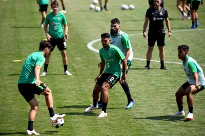 Det australske landshold forbereder sig på kampen mod Danmark, hvor socceroos skal forsøge at holde liv i drømmen om videre avancement ved VM-slutrunden. Foto: Saeed Khan/Ritzau Scanpix