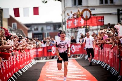Mathias Lyngsø på vej ind over målstregen. ?Foto: Privat