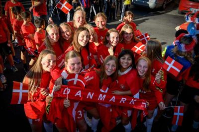 Bording pigerne skulle repræsentere Danmark til åbningsceremonien i den store Scandinavium. ?Foto: Privat