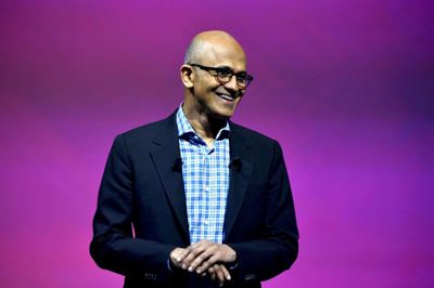 Gerard Julien/arkiv/Ritzau Scanpix. Microsoft-boss Satya Nadella er godt tilfreds med Microsofts resultater i det seneste regnskabsår.
