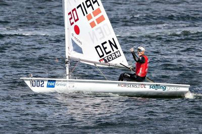 Henning Bagger/Ritzau Scanpix. Anne-Marie Rindom er her på vej ind efter at have vundet VM-bronze i Laser Radial fredag.