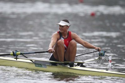 Carlos Barria/arkiv/Reuters. Fie Udby Erichsen er klar til at ro A-finale i singlesculler ved VM i roning.