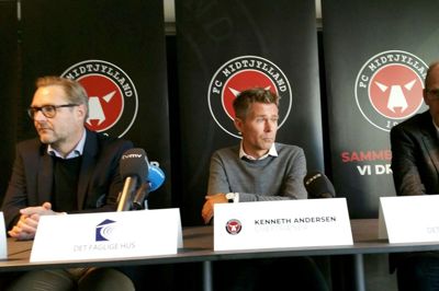 Kenneth Andersen (i.m.) blev onsdag eftermiddag præsenteret på et pressemøde på MCH Arena som ny FCM-træner. Foto: Henrik Ole Jensen