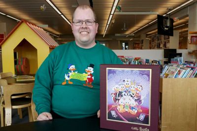 Anders Christian Sivebæk er ægte donaldist og fortæller begejstret om Disneys univers.