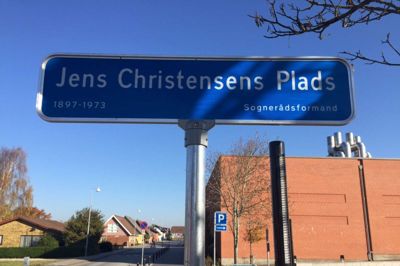 Jens Christensens Plads i Bording får sit skilt tilbage og genindvies den 24. oktober ?Foto: Privat