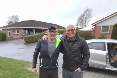 Venner også efter 881 kilometer i det nordspanske. Her er de så hjemme igen Peter O. Sørensen og Kurt Møller.
