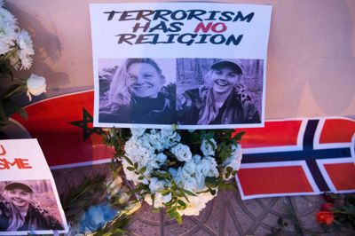 Danske Louisa Vesterager Jespersen og hendes norske veninde Maren Ueland blev 18. december fundet dræbt i Marokko. Politiet har betragtet drabene som en terrorsag. Foto: Fadel Senna/Ritzau Scanpix