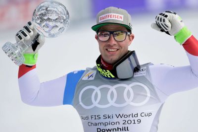 Javier Soriano/Ritzau Scanpix. Beat Feuz vandt onsdag for anden gang World Cup-titlen i styrtløb.