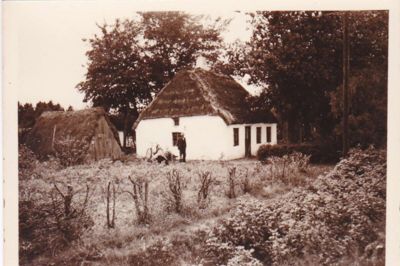 En 77-årig kvinde fra Sjælland søger hjælp fra de midtjyske avislæsere. Hendes bedsteforældre boede engang i dette lille hus ved Bording. Men hvor præcist lå huset? ?Foto: Privatfoto