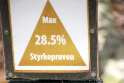 På sit stejleste sted runder sporets stigningsprocent 28