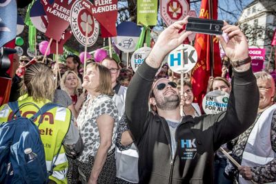 Mads Claus Rasmussen/Ritzau Scanpix. Forhandlingerne om en overenskomst for de offentligt ansatte var et af de mest bemærkelsesværdige forløb for fagbevægelsen i 2018. Samme år steg antallet af medlemmer i lønmodtagerorganisationerne. (arkivfoto)