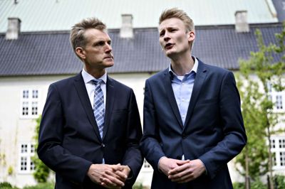 Philip Davali/Ritzau Scanpix. Det er Peter Kofod (th.) der i år er DF's spidskandidat til EU-parlamentsvalget. Han skal løfte en tung arv fra Morten Messerschmidt, der stiller op til folketingsvalget. (Arkivfoto)