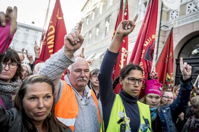 Mads Claus Rasmussen/Ritzau Scanpix. Danmarks største fagforening, 3F, fik i 2018 to påbud af Arbejdstilsynet på grund af dårligt arbejdsmiljø. Personerne på billedet har intet med påbuddene at gøre. (Arkivfoto)