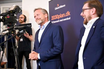 Philip Davali/Ritzau Scanpix. Liberal Alliances partileder, Anders Samuelsen, er færdig i Folketinget, da partiet mister begge sine mandater i Nordsjællands Storkreds, hvor han er opstillet.