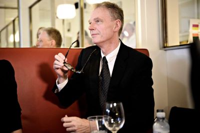 Philip Davali/Ritzau Scanpix. Klaus Riskær Pedersen under valgfesten hos partiet Klaus Riskær Pedersen på Christiansborg i København. Partiet fik 0,8 procent af stemmerne og kom ikke over spærregrænsen.