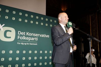 Nikolai Linares/Ritzau Scanpix. Formand for De Konservative Søren Pape Poulsen kan glæde sig over, at partiet går til 12 fra 6 mandater i Folketinget. (Arkivfoto)