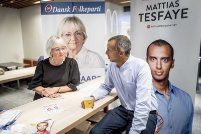 Mads Claus Rasmussen/Ritzau Scanpix. Tronskifte: Pia Kjærsgaard (DF) har ikke længere flest stemmer i Københavns Omegns Storkreds. Det har Mattias Tesfaye (S).