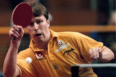 Nikola Solic/Reuters. Den i dag 53-årige Jan-Ove Waldner vandt OL-guld i 1992 og strøg også til tops ved VM i 1989 og 1997. Arkivfoto.