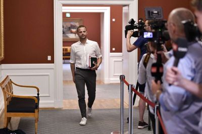 De Radikales leder, Morten Østergaard, mødte som den sidste partileder op til mødet hos Mette Frederiksen (S) tirsdag aften.