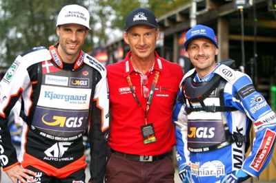 Speedwaykøreren Niels-Kristian Iversen (tv) kørte sig i finalen og blev nummer fire i det tyske VM-grandprix lørdag.