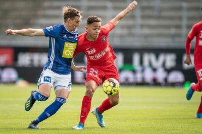 Mikael Anderson var en af FCM's målscorere i Lyngby. Foto: Niels Christian Vilmann/Ritzau Scanpix