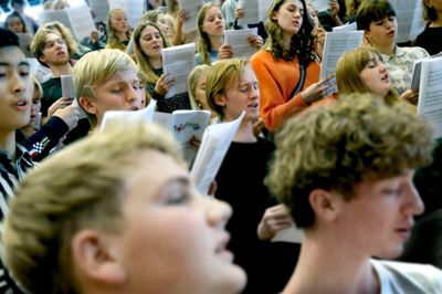 Koncerten slutter i aften med en kæmpe fælles koncert, hvor alle eleverne synger sammen. Inden fremfører de enkelte skoler hver deres nummer. ?Foto: Henrik Ole Jensen