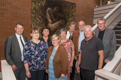 Fra venstre er det borgmester Ib Lauritsen (V), Britta Hansen, Jonna Lund Hansen, Elsebeth Damgaard, Trine Andresen, Linda Bilstrup, Henning Jørgensen, Robert Mikkelsen og Jørn Starcke-Jensen. Foto: Privatfoto