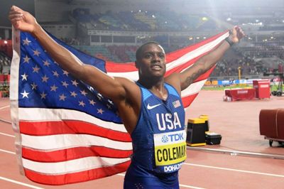 Christian Coleman blev verdensmester i 100-meterløb lørdag aften.