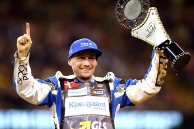 Leon Madsen ses her, da han vandt det britiske grandprix tidligere på året.