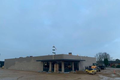 Det er begyndt at ligne noget på Eli Christensens Vej, hvor den nye Rema 1000 skyder op. Butikken er bygget op efter inspiration fra Rema 1000 i Vildbjerg. ? Foto: Mikkel Korsgaard Christensen