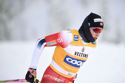 Johannes Høsflot Klæbo (på billedet) måtte tirsdag se føringen i Tour de Ski blive overdraget til russiske Sergey Ustiugov. (Arkivfoto)