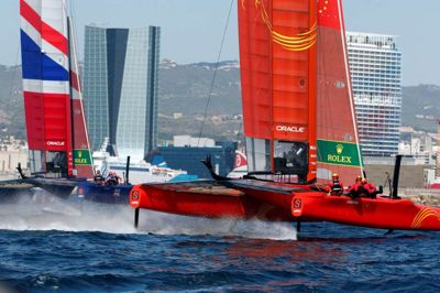 Den første SailGP-sæson blev afviklet i 2019, hvor dette billede af F50-katamaranerne er fra.