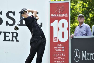 Rasmus Højgaard gik anden runde af European Tour-turneringen i Oman i fire slag under par. (Arkivfoto)